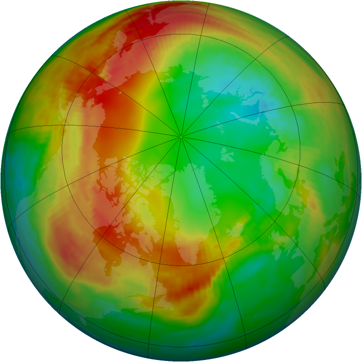 Arctic ozone map for 03 February 1984